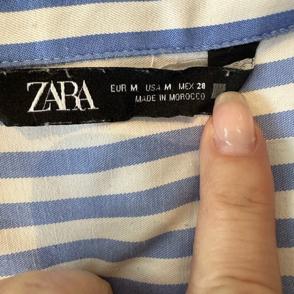 Zara Striped Oversized Poplin Button Down Shirt - Picture 9 of 9